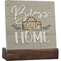 Ceramic Sign 4x4 Inch Bless Our Home Ceramic Plaque Table Desk Decor Rustic Home Decor Blessed Signs For Home Decor Housewarming Decorations House Warming Gifts For New Home Gift For Women Men