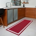 thumbnail image 6 of Playa Rug Machine Washable Area Rug With Non Slip Backing - Stain Resistant - Eco Friendly - Family and Pet Friendly - Everest Geometric Modern Bordered Burgundy&Creme Design 2'2''x6', 6 of 8