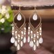 thumbnail image 4 of 1 Pair Earring Waterfall Shape Bohemia Style Ultra Long Dangle Hanging Ear Ornaments Ear Accessories For Women, 4 of 5