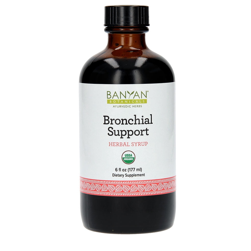 Banyan Botanicals Bronchial Support – Organic Herbal Syrup for Children & Adults – Soothing Respiratory Support Formula with Licorice & Ginger Root* – 6oz. – Non GMO Sustainably Sourced Vegetarian