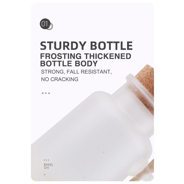 Botella recargable vacía Tapa de corcho de plástico Envase de tarro de polvo con cuchara de madera Tmvgtek Cuidado Belleza