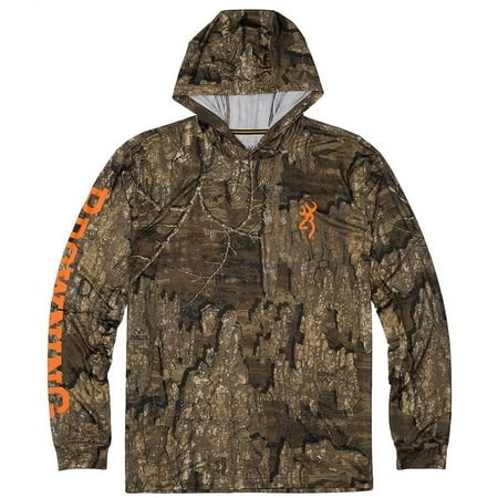 Browning Men s Hooded Tech Long Sleeve Shirt Realtree Timber Medium