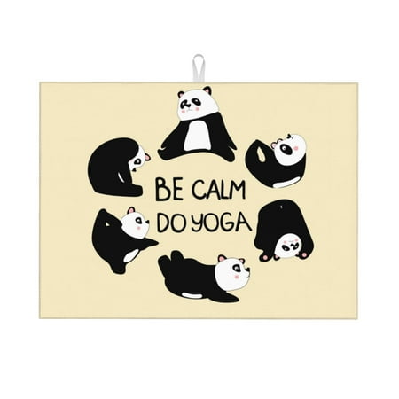 

Bingfone Panda Doing Yoga 18 X 24 Dish Drying Mat For Kitchen Counter Ultra Absorbent Microfiber