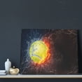 thumbnail image 3 of Lsque Tennis Ball On Fire And Water Print Wall Art – Decorative Picture for Living Room, Bedroom, and Office (Horizontal), 3 of 6
