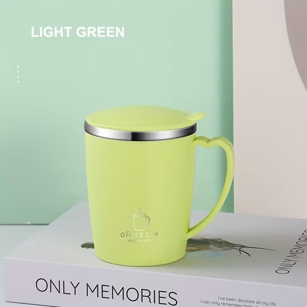 Taza de agua con aislamiento térmico de doble capa de acero inoxidable 304, taza de café colorida de doble capa