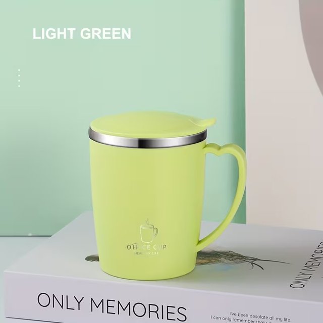 Taza de agua con aislamiento térmico de doble capa de acero inoxidable 304, taza de café colorida de doble capa