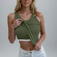 thumbnail image 2 of Brglopf Ribbed Workout Yoga Tank Tops for Women with Built in Bra Tight Racerback Scoop Neck Athletic Top Sleeveless Shirts(Army Green,XL), 2 of 8