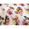 thumbnail image 2 of 10 Yard Lot Fabric Printed Liverpool Textured 4 Way Stretch Floral Mauve Yellow Peach K400, 2 of 2