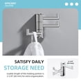 thumbnail image 3 of Swivel Towel Hook 3 Arms Foldable Stainless Steel Wall Mount Coat and Robe Hanger Brushed Nickel Finish Durable Bathroom Organizer, 3 of 5