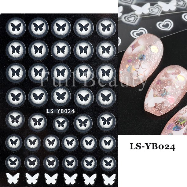 Pegatinas de corazón bronceado para uñas, deslizadores adhesivos de mariposa, estrella y Luna láser dorado y plateado, accesorios para decoración de uñas DIY, GLBTF-S Deco Dengxun unisex
