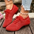 thumbnail image 3 of Rokment Womens Jazz Latin Dance Shoes Lace up Sneakers Modern Ballroom Teaching Practice Performance Dancing Sneakers Red Size 7, 3 of 5