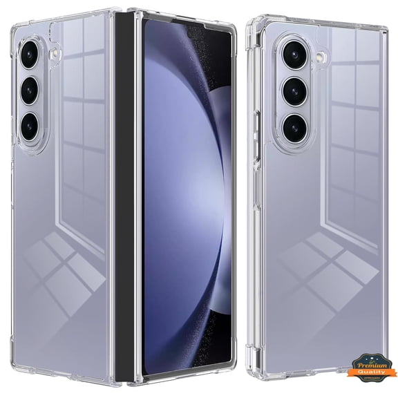 For Samsung Galaxy Z Fold 6 Premium Clear Transparent Hard PC Back Bumper Protective Slim Fit Thin Hybrid Shockproof Phone Case Cover by Xpression - Clear