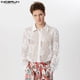 thumbnail image 4 of INCERUN Tops 2024 estilo americano sexy para hombre, camisa transparente con encaje floral de malla hueca, ropa de discoteca para hombre, blusa fina de manga larga S-5XL, 4 of 5