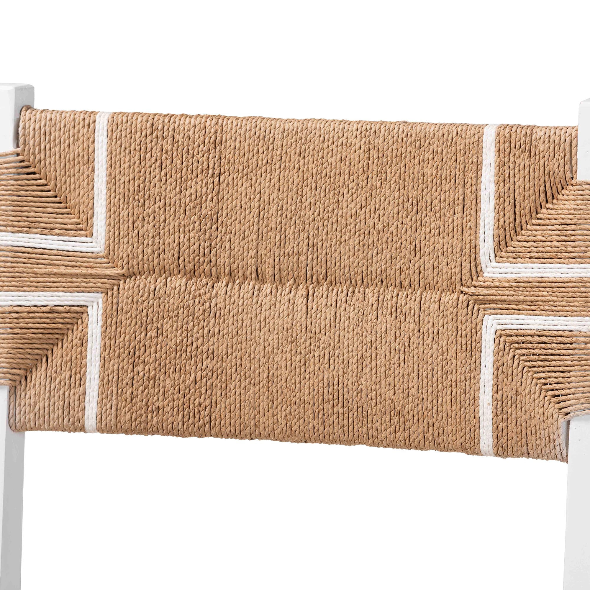 bali & pari Talli Bohemian Paper Loom and White Mahogany Wood 2-Piece Bar Stool Set