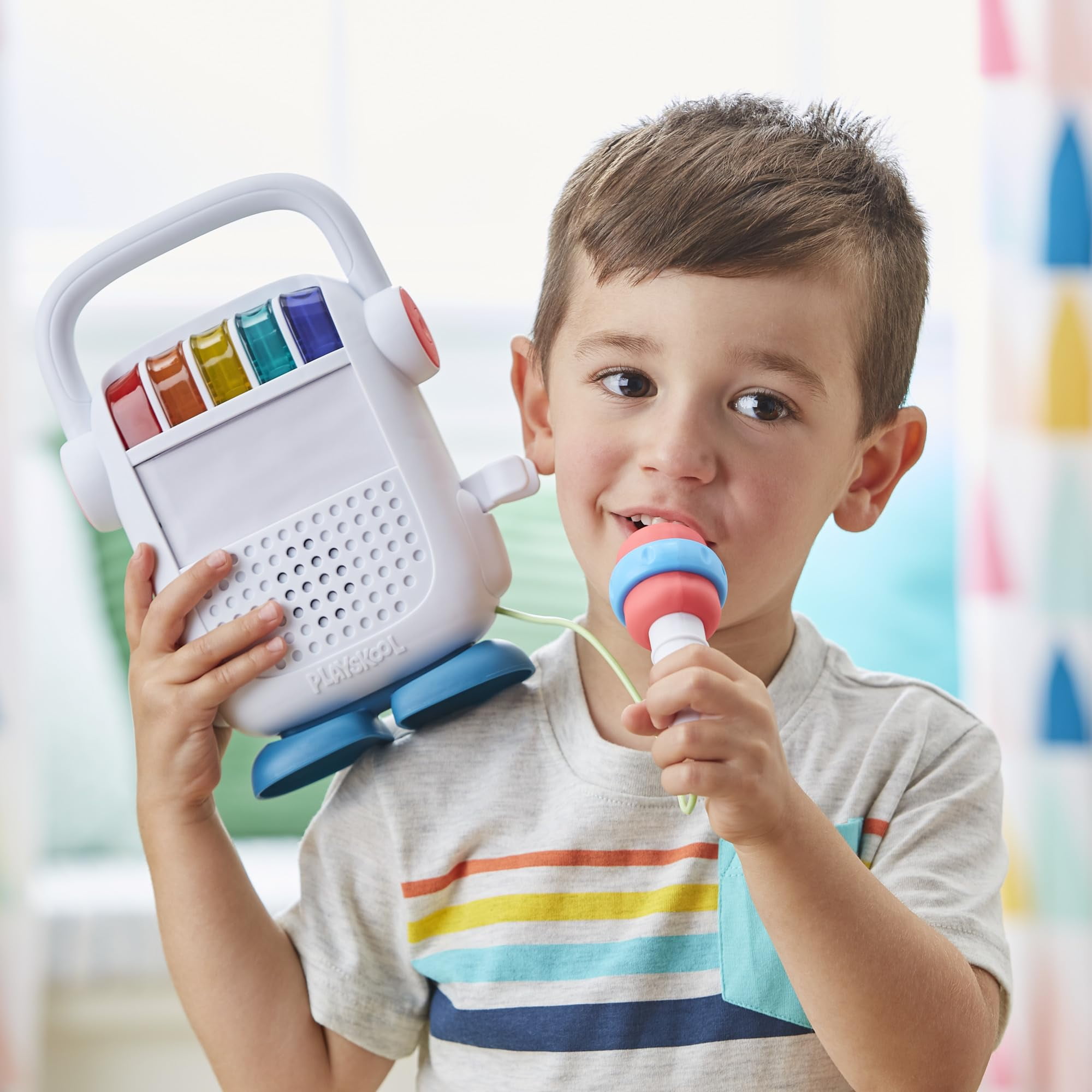 Playskool Rock n’ Roll Bot, Kids Bluetooth Speaker and Voice Changing Karaoke Microphone Toy, Ages 3 and Up (Exclusive)