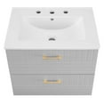 thumbnail image 4 of Modway Daybreak 24" Modern Wood/Ceramic Bathroom Vanity in Light Gray/White, 4 of 8