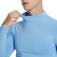thumbnail image 5 of YONGHS Athletic Compression Tops for Men Quick Dry Track Shirts Baselayer Muscle Bodybuilding T-shirt Light Blue M, 5 of 6