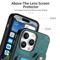 thumbnail image 6 of ShellTech for iPhone 13 Pro Max Retro PU Leather Wallet Case with Card Holder Ring Stand RFID Function Credit Card Slot with Ring Stand Protective Cover Wrist Strap,Green, 6 of 9