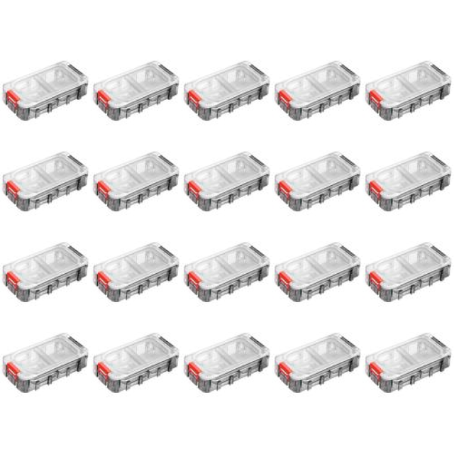 Caja Aparejos Pesca Gran Capacidad Herramientas Impermeable Con Tapa Transparente (+) Rojo Y