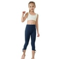thumbnail image 3 of XXWXYD Girls Capri Leggings with Pockets Yoga Capris Pants High Waisted Workout Gym Cropped Tights for Kids 4-13 Years Kids Girl Elastic Waist Pants, 3 of 6