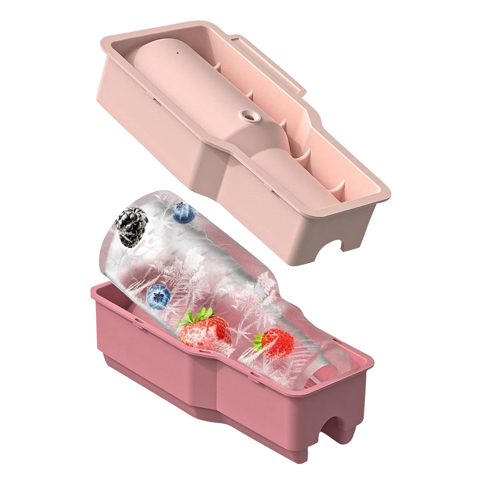 Ice Cube Tray For Tumbler Cup Silicone Ice Cube With Lid Hollow Silicone Cylinder Ice For Whiskey Cocktails Drinks Coffee Easy Fill And Release Ice Maker S High-quality