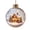 LED Story Bauble - Glowing Winter Cabin, variant on romoty Light Up Christmas Tree Ball Ornament, 3.15x3.15 Inch Clear LED Bauble with Golden Reindeer & Forest Cabin for Tree Decor