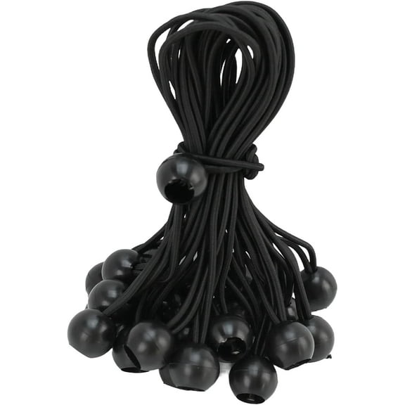 (100pcs) New 9" Ball Bungee Bungie Cord Heavy Duty Canopy Tarp Tie Downs,Black