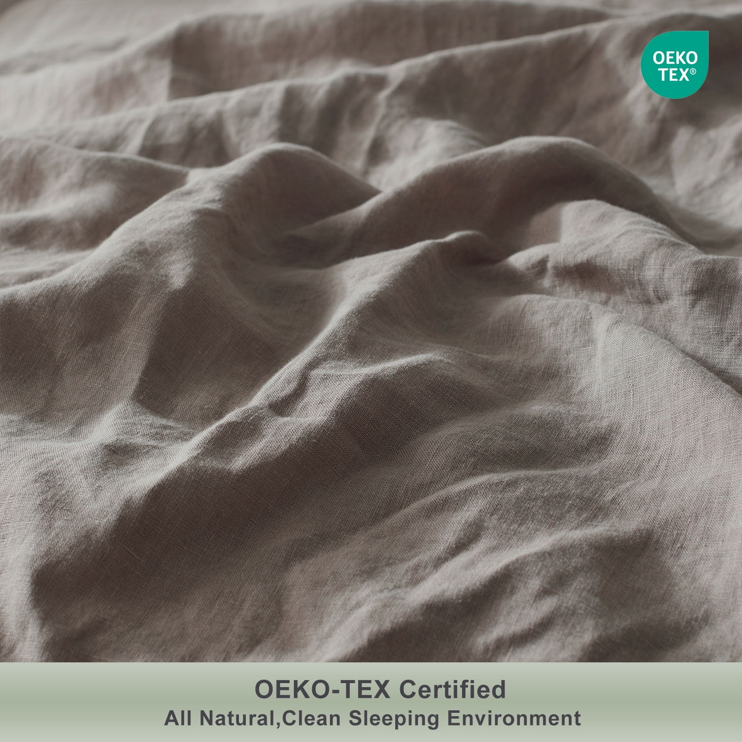 TOSMO 100% Linen Duvet Cover Set with Button Closure, 2 Pieces (1 Duvet Cover with 1 Pillowcases), Soft Breathable Durable Farmhouse Bedding