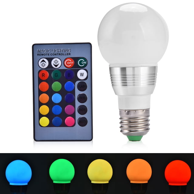 E27 3W RGB LED Lámpara de luz de vela que cambia de color Bombilla + Kit de control remoto