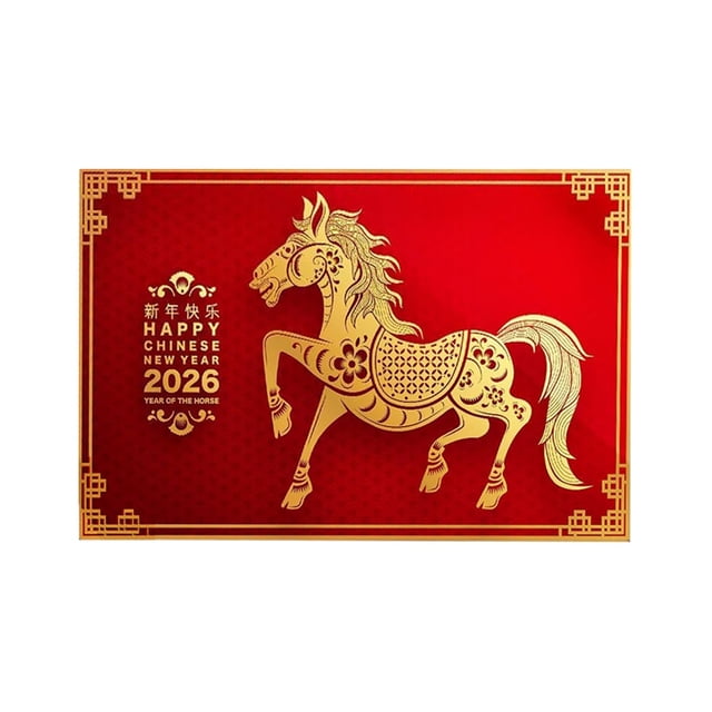 Huanglei 2026 Year Door Mat Horse Year Crystal Velvet Entrance Rug Non Slip Welcome Mat For Home Entryway Front Door