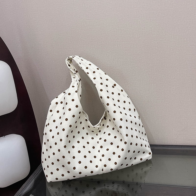 SPEKSEE Polka Dot Hobo Bag for Women Trendy Slouchy Shoulder Bag Soft Handbag Underarm Purse For Work Travel