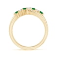 thumbnail image 2 of Angara Natural 0.25 Ct. Emerald with Diamond Classic Ring in 14K Yellow Gold for Women (Ring Size: 11.5), 2 of 9