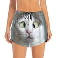 thumbnail image 2 of Xecao's Funny Cat for a double-layer running short for women, perfect for gym, tennis, and more, featuring a convenient pocket., 2 of 9