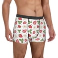 thumbnail image 5 of Men's Boxer Briefs, Cute Flower Strawberry Leaves Soft Comfy Mens Underwear Boxer Briefs Breathable With Widen Waist, 5 of 7