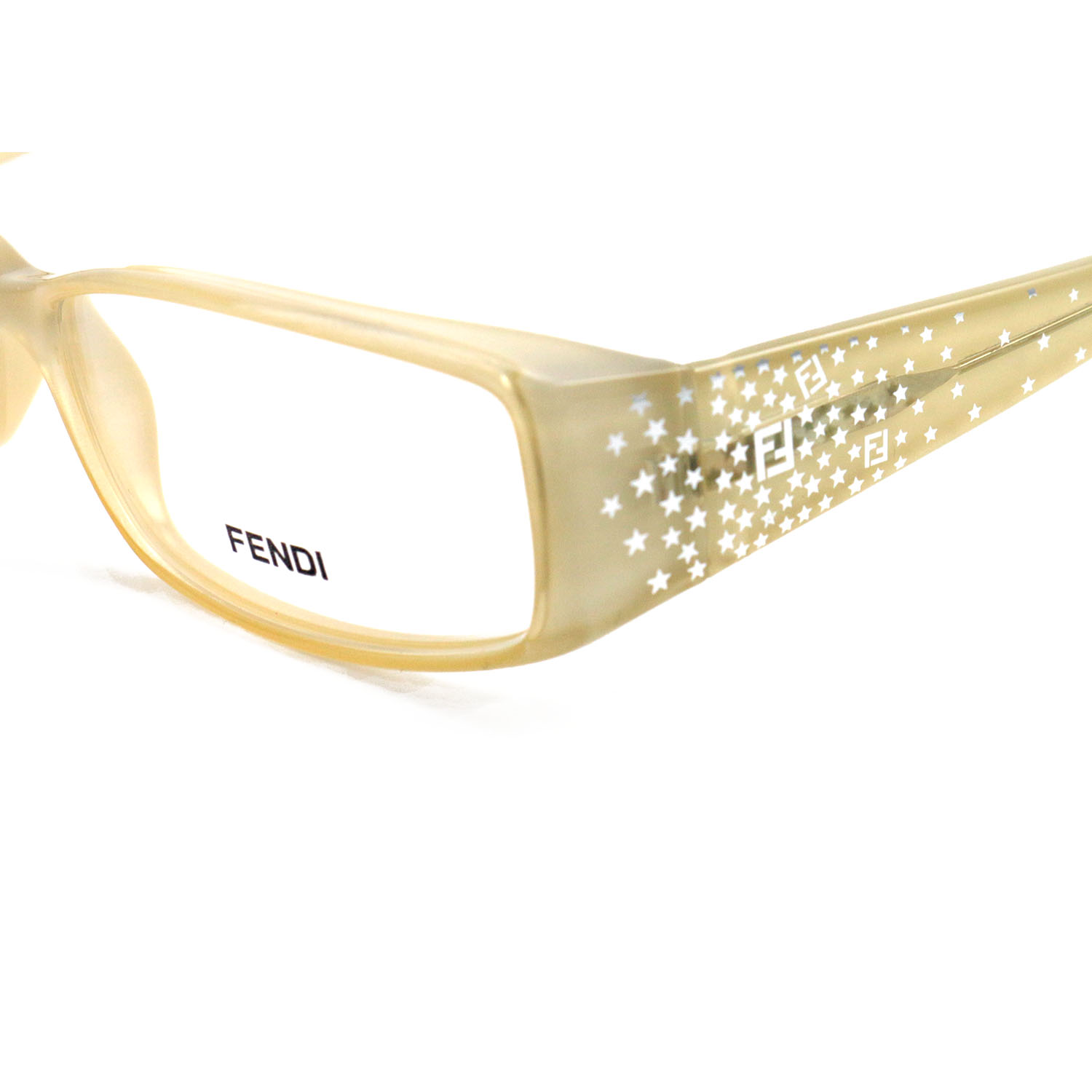 NEW FENDI WOMENS F817 269 BEIGE RECTANGULAR EYEGLASSES FRAMES 53 x 16 x 135 Fendi Cold Insert Brown Tortoise Rectangle Eyeglasses Frames  main image 4