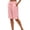 Pink, variant on Cmfcve Bermuda Shorts for Women Knee Length Longer Shorts Summer Cotton Blend Casual Elastic Waisted Short Pants