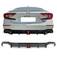 thumbnail image 2 of Ikon Motorsports Rear Bumper Lip Diffuser Compatible With 2018-2022 Honda Accord Sport, PP Polypropylene Carbon Fiber Print Real LED Rear Shark Fins Spoiler, 2 of 9
