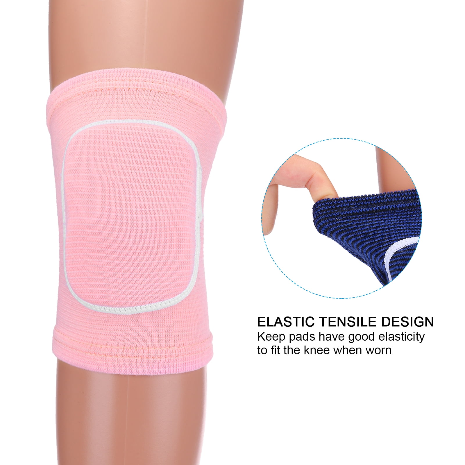 Uxcell M Protective Knee Pads Volleyball Knee Pads Sponge Knee Pads Brace, Black/Grey/Pink 3 Pairs