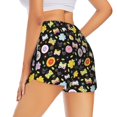 thumbnail image 3 of Vsdgher Flower Butterfly Print Women's Running Double Layer Shorts High Waisted with Pockets Elastic Yoga Workout Athletic Gym Sports, 3 of 8