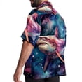 thumbnail image 3 of Starry Shark Men's Casual Hawaiian Shirts, Printed Button Down Short Sleeve Summer Beach Tops with Spread Collar - Unisex, 3 of 6