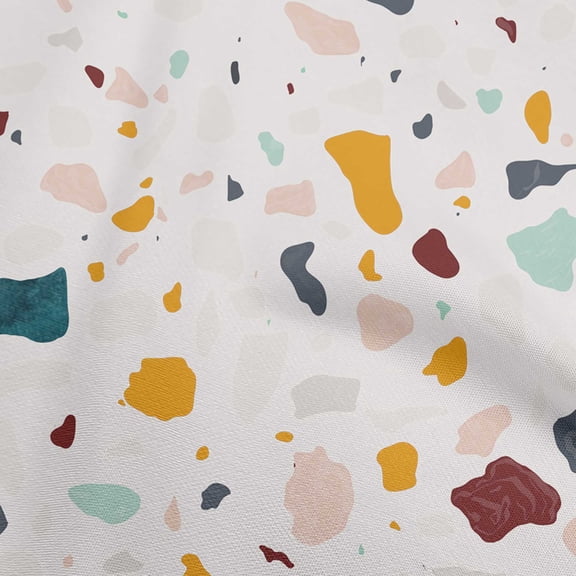 oneOone Velvet White Fabric Marble Chips Dress Material Fabric Print Fabric By The Yard 58 Inch Wide