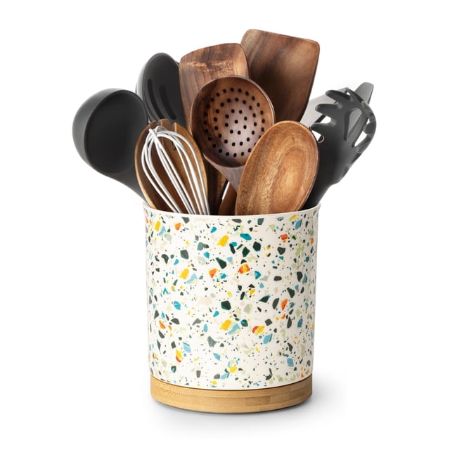 Soporte para utensilios Nucookery, 18 cm, cerámica, giratorio 360°, mármol