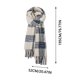 thumbnail image 3 of Bufanda cálida para mujer, tipo chal grande, ideal para el invierno. Bufanda gruesa de punto con estampado de cuadros blancos y azul oscuro. Manta cálida para el cuello con flecos, suave y ligera. Un, 3 of 4