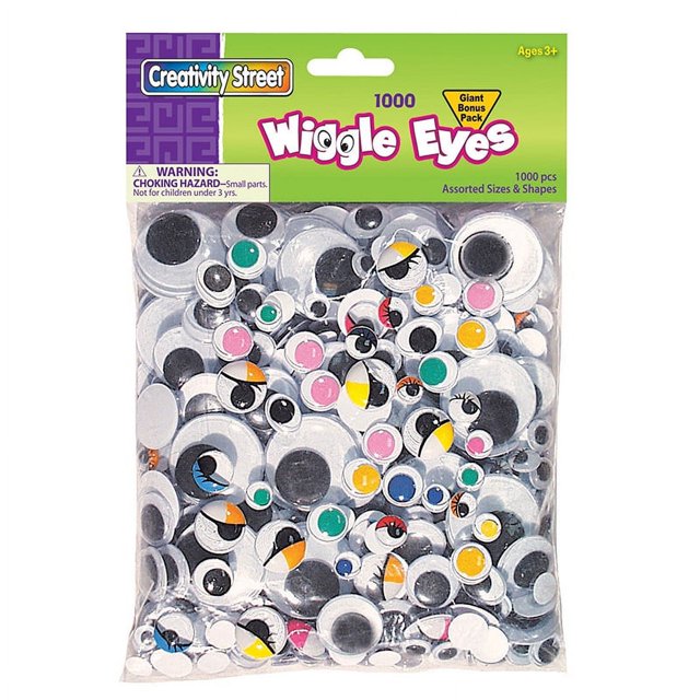 Wiggle Eyes Pack de Classe, Couleurs Assorties, Formes et Tailles, 1000 Pcs