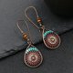 thumbnail image 4 of Conjunto de pendientes de aleación hueca de moda, pendientes coloridos retro, combinación de accesorios de flores de diamantes, 4 of 5