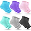 Arwibon 6 Pairs Heel Moisturizing Socks Open Toe Socks Cracked Gel Heel Socks Foot Toeless Heel Repair Socks for Women Dry Hard Cracked Feet, 6 Colors