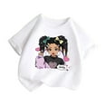 thumbnail image 2 of T Shirt for Girls Short Sleeve Cartoon Graphics Round Neck Kids Funny Tee Size 9-10 Years,White, 2 of 5