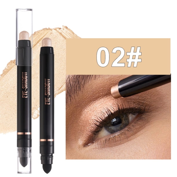 Sombra de ojos en barra en crema mate con pincel para difuminar Larga duración 8 horas de uso Lápiz de sombra de ojos a prueba de manchas para todo tipo de pieles Textura de seda fácil de deslizar