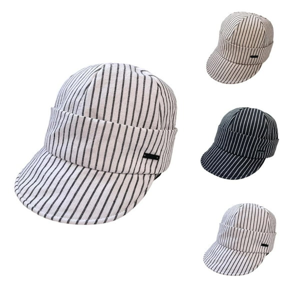 Striped Duckbill Sun Hats for Women – Vintage Newsboy Cap Style UV Protection Hat, Lightweight and Breathable Summer Hat for Travel and Outdoor