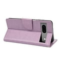 thumbnail image 5 of Decase for Google Pixel 7A Wallet Case, Shockproof Magnetic Women Flip Folio Cover with Butterfly Emboss Floral PU Leather Stand Credit Card Holders Slots Protective Phone Case,Lightpurple, 5 of 7